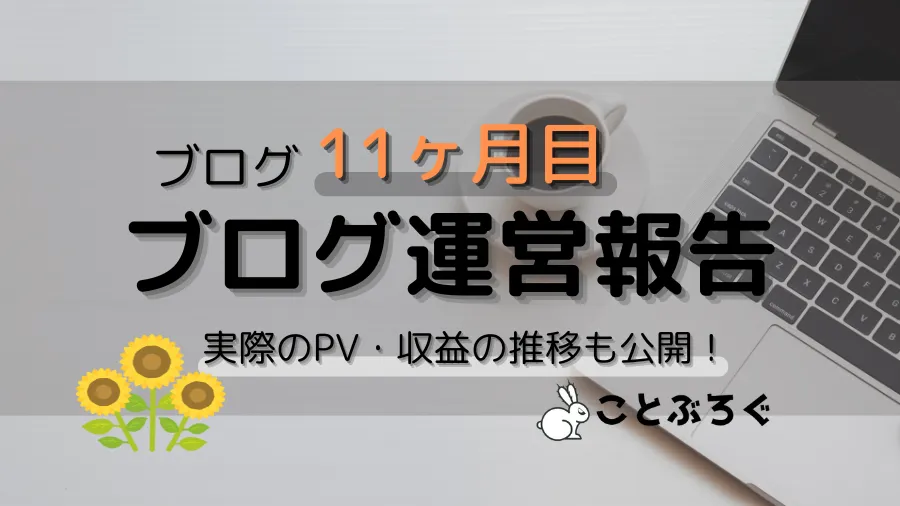 ０から始めるブログ運営報告、11ヶ月目のPVや収益はどのくらい？