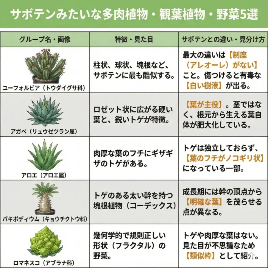 サボテンみたいな多肉植物・観葉植物・野菜
